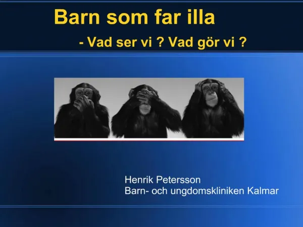 Henrik Petersson Barn- och ungdomskliniken Kalmar
