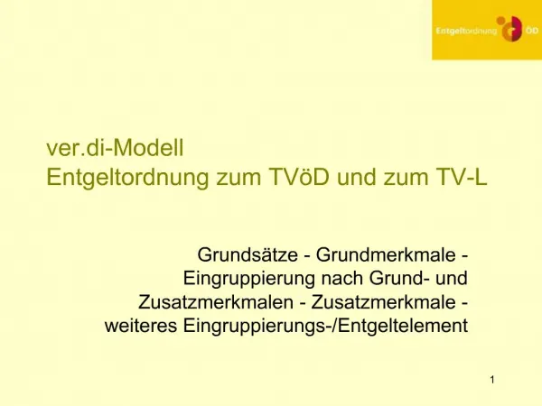 Ver.di-Modell Entgeltordnung zum TV D und zum TV-L