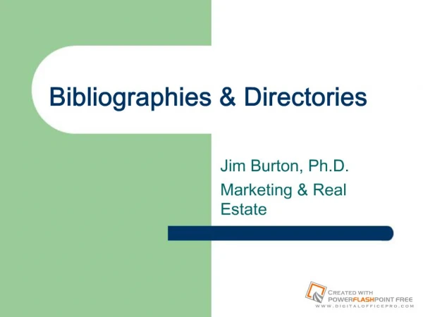 Bibliographies Directories