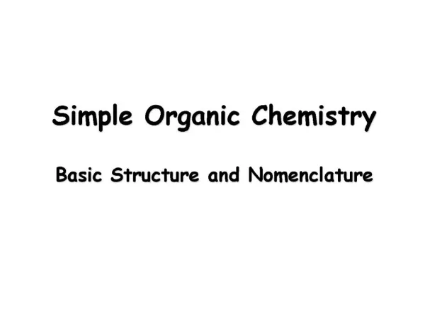 Simple Organic Chemistry