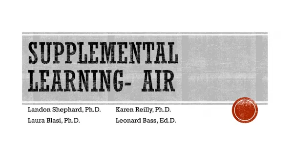 Supplemental Learning- AIR