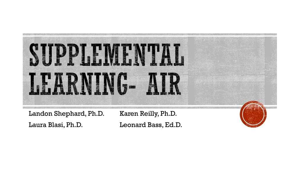 supplemental learning air