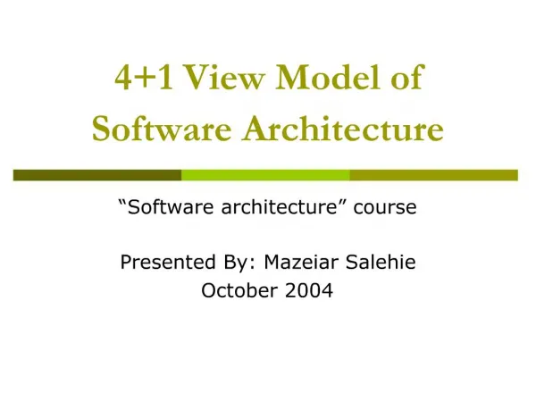 41 View Model of Software Architecture