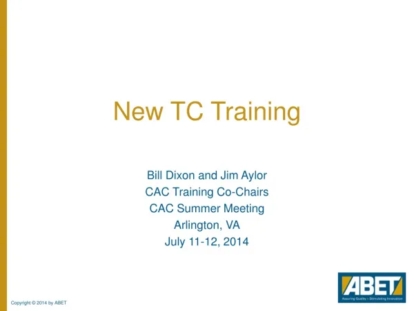 New TC Training