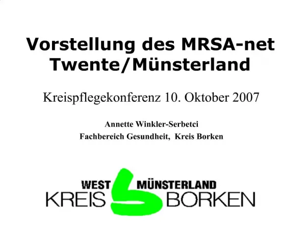 Vorstellung des MRSA-net Twente