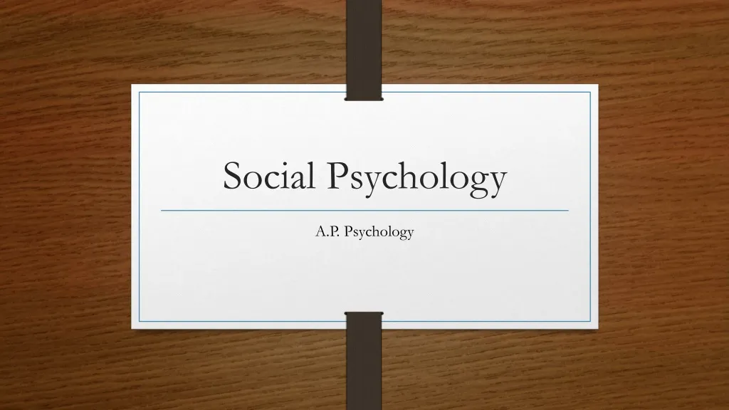 social psychology