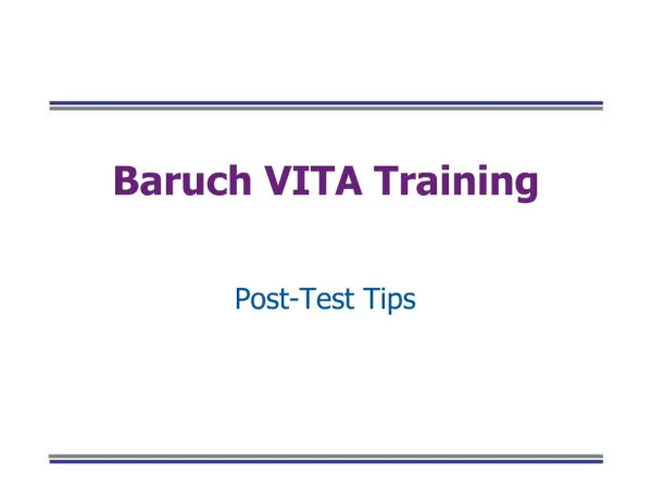 Baruch VITA Training