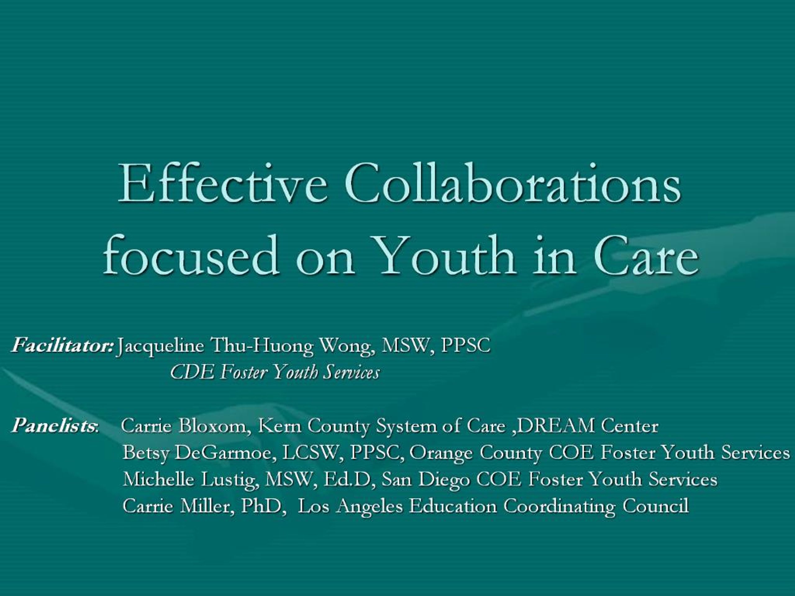 PPT - Enhancing Support for Youth in Foster Care Through Effective ...
