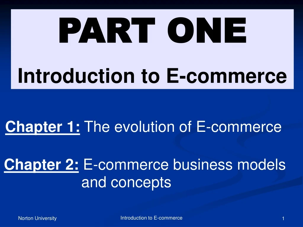 part one introduction to e commerce