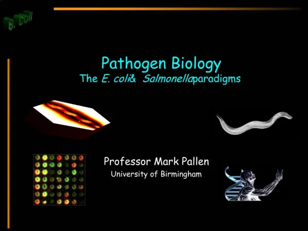 Pathogen Biology The E. coli Salmonella paradigms