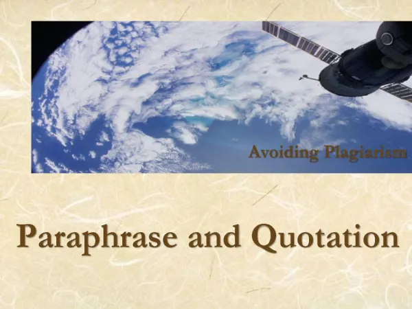 Paraphrase and Quotation