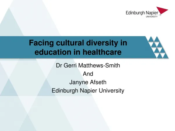 Facing cultural diversity in education in healthcare