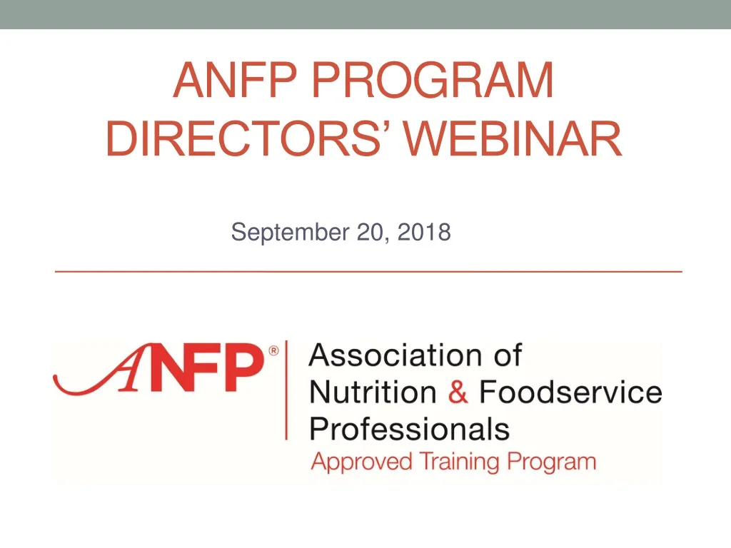 anfp program directors webinar