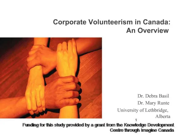Corporate Volunteerism in Canada: An Overview