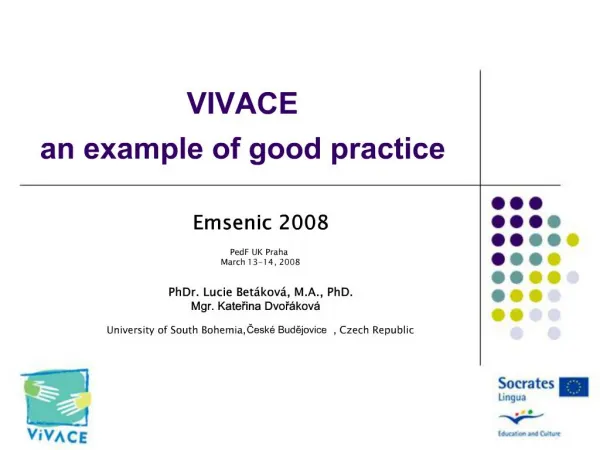 VIVACE an example of good practice