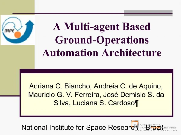 A Multi-agent Based Ground-Operations Automation Architecture