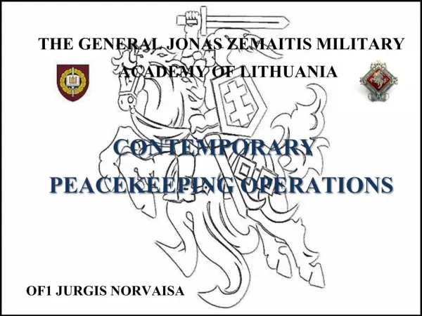THE GENERAL JONAS ZEMAITIS MILITARY ACADEMY OF LITHUANIA