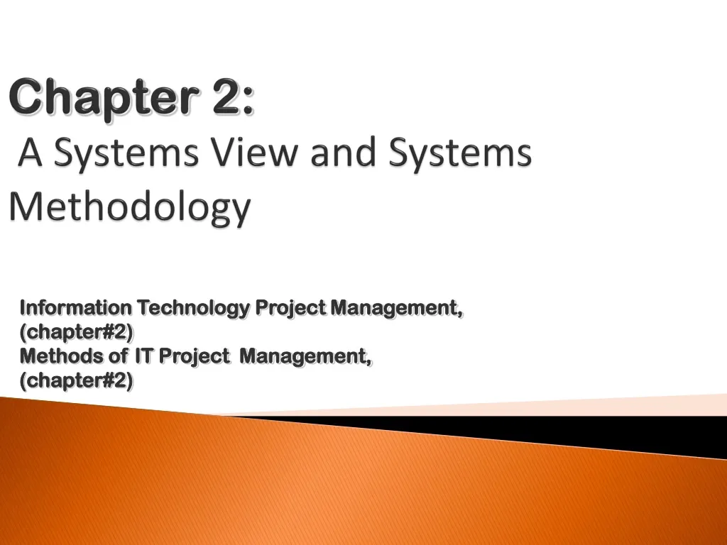 chapter 2 a systems view and systems methodology