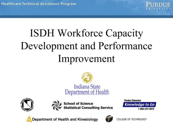 ISDH Workforce Capacity Development and Performance Improvement