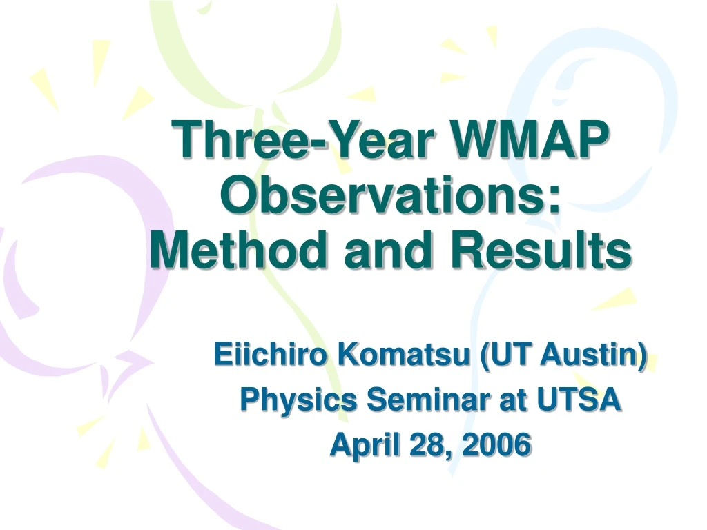 three year wmap observations method and results