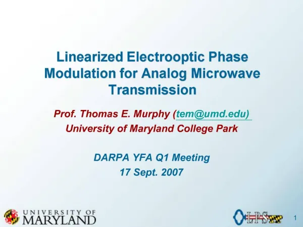 Linearized Electrooptic Phase Modulation for Analog Microwave Transmission