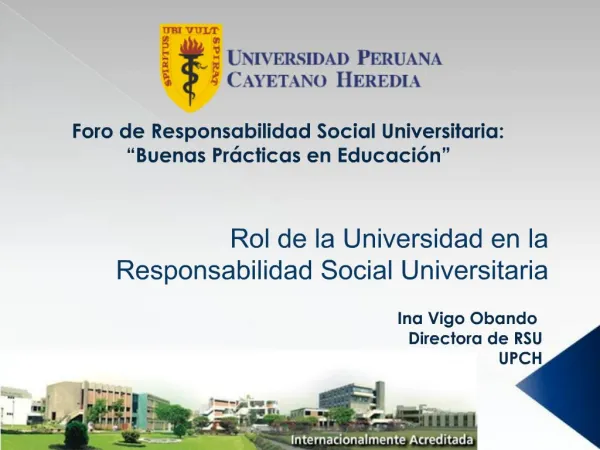 Rol de la Universidad en la Responsabilidad Social Universitaria