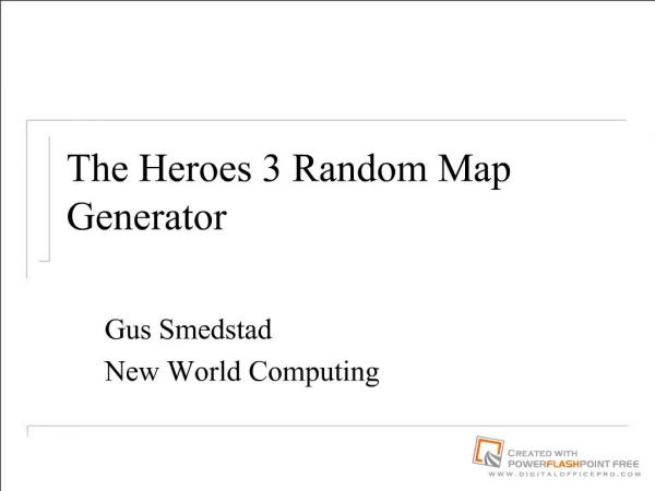 The Heroes 3 Random Map Generator