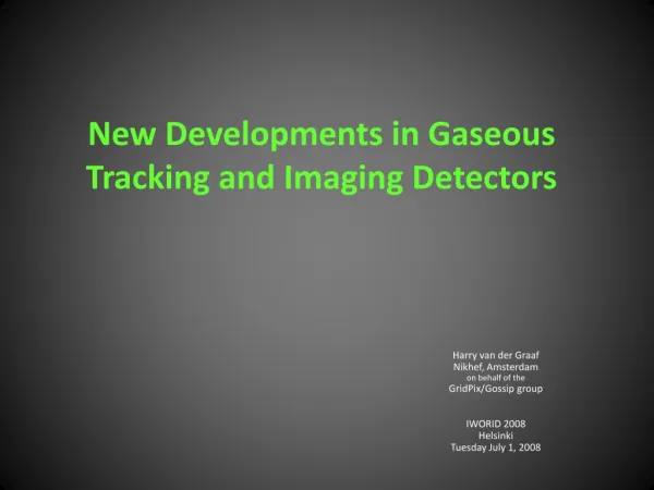 New Developments in Gaseous Tracking and Imaging Detectors