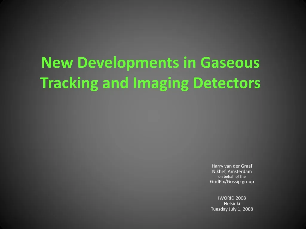 new developments in gaseous tracking and imaging detectors