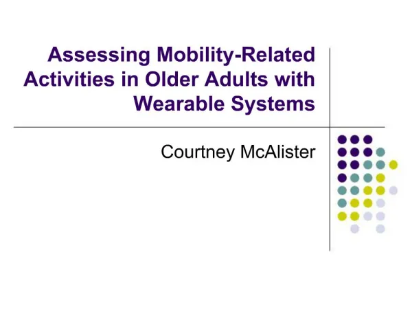 Assessing Mobility-Related Activities in Older Adults with Wearable Systems