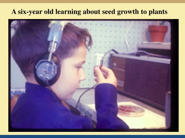 A six-year old learning about seed growth to plants