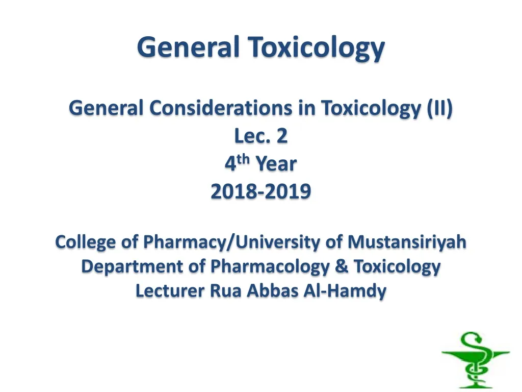 general toxicology general considerations