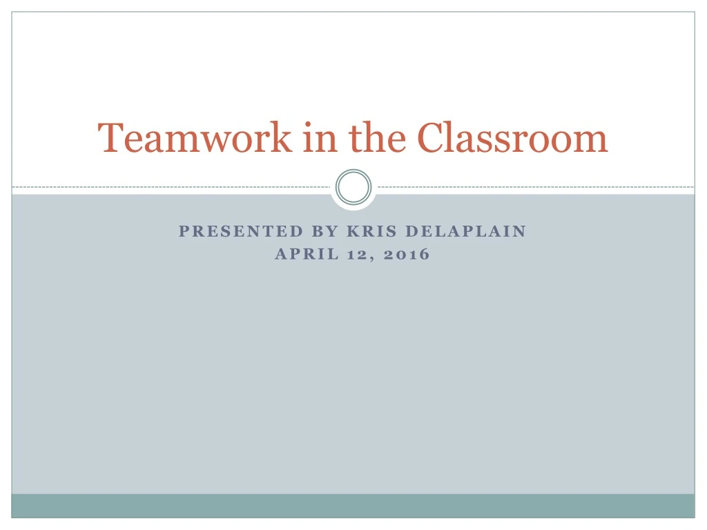 teamwork in the classroom