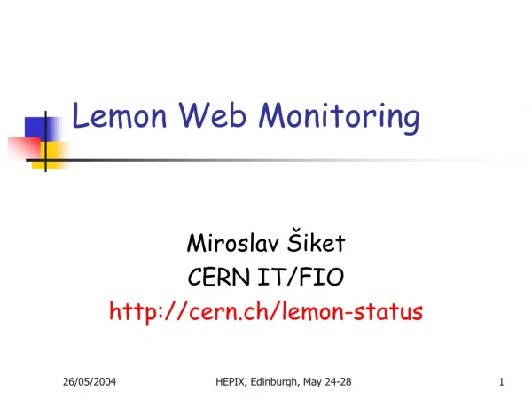 Lemon Web Monitoring