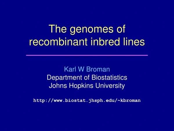 The genomes of recombinant inbred lines