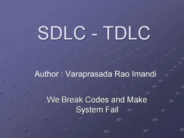 SDLC - TDLC