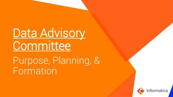 Data Advisory Committee Purpose, Planning, &amp; Formation