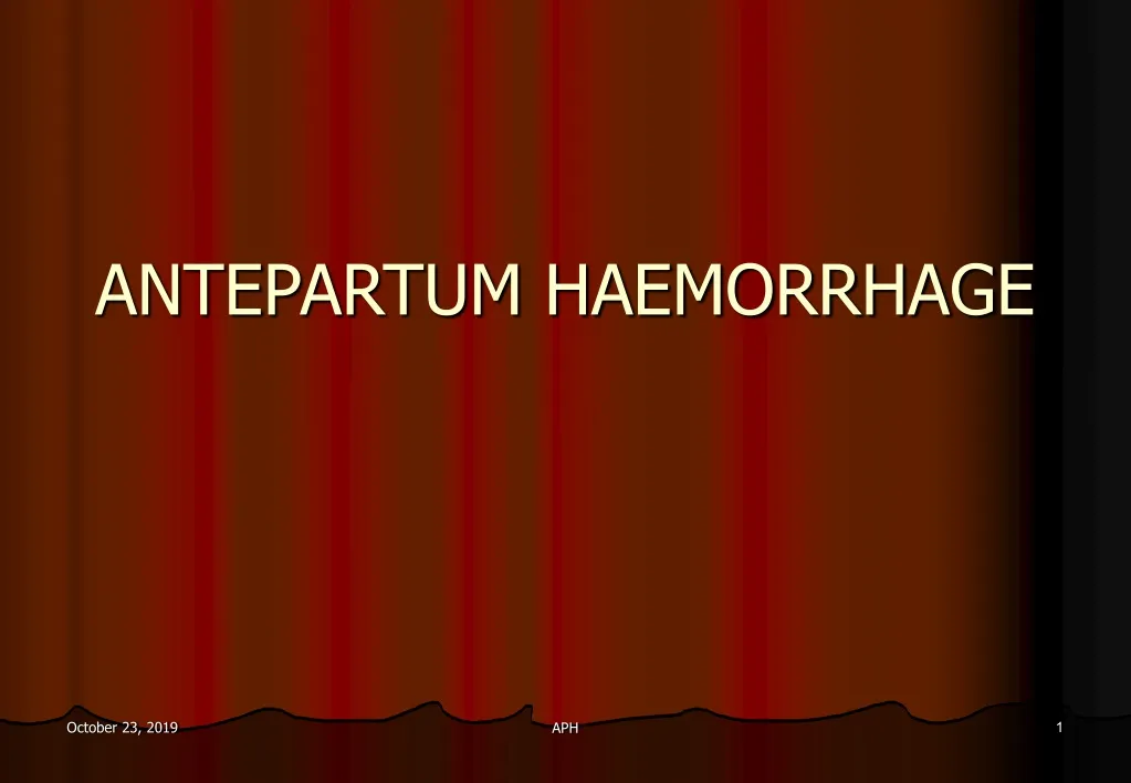 antepartum haemorrhage