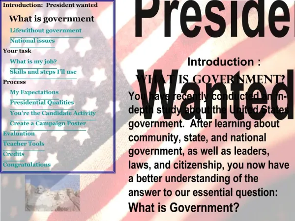 President Wanted