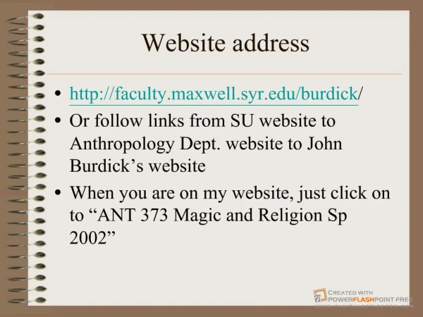 Website address