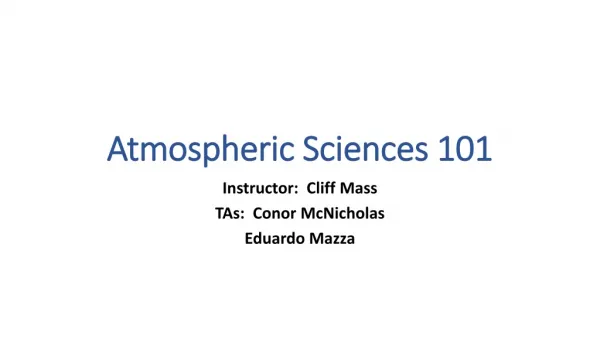 Atmospheric Sciences 101