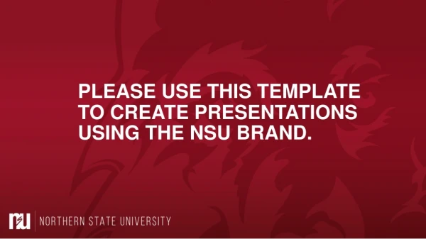 PLEASE USE THIS TEMPLATE TO CREATE PRESENTATIONS USING THE NSU BRAND.