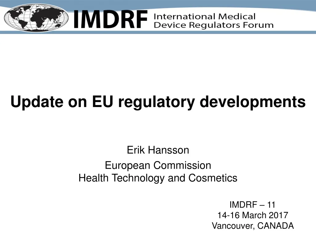 update on eu regulatory developments