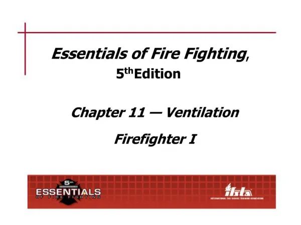 Essentials of Fire Fighting, 5th Edition