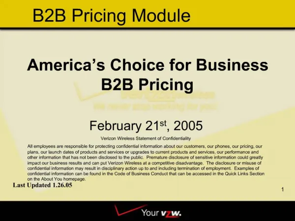 America s Choice for Business B2B Pricing