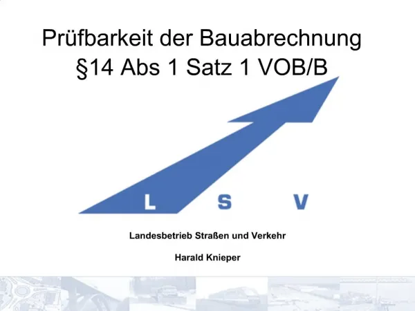 Pr fbarkeit der Bauabrechnung 14 Abs 1 Satz 1 VOB