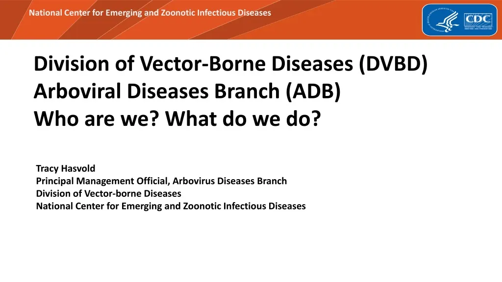 division of vector borne diseases dvbd arboviral diseases branch adb who are we what do we do