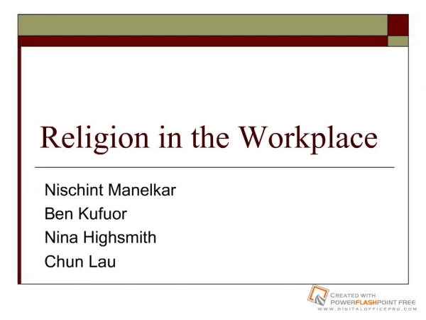 Religion in the Workplace