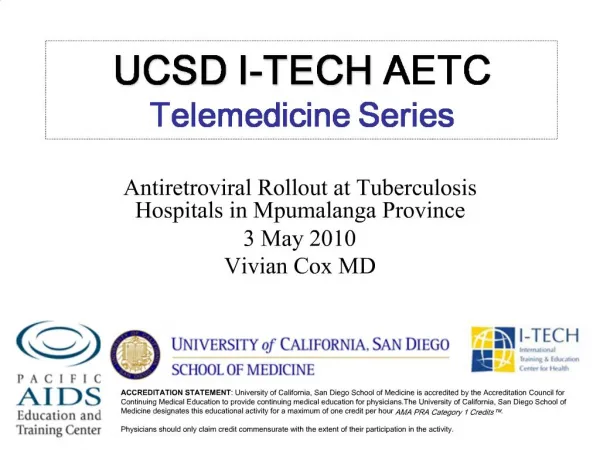 UCSD I-TECH AETC Telemedicine Series