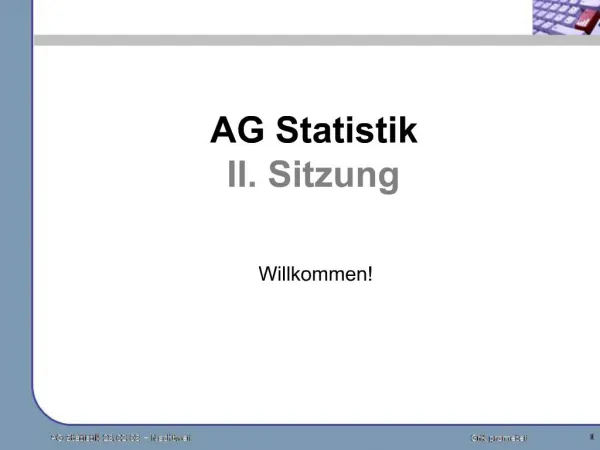 AG Statistik II. Sitzung